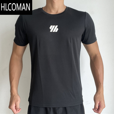 HLCOMAN运动健身短袖男速干透气跑步篮球衣美式休闲宽松半袖百搭简约t恤