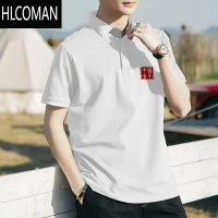 HLCOMAN短袖t恤男夏季半袖t翻领polo衫潮流男士休闲运动上衣衬衫