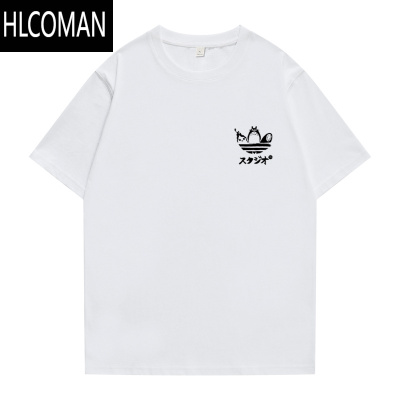 HLCOMAN日系街头t恤男士短袖夏季设计感小众男装宫崎骏龙猫印花衣服