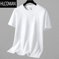 HLCOMAN短袖t恤男新疆夏季纯色白色打底衫宽松大码半袖上衣体恤