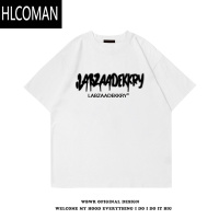 HLCOMAN美式hiphop字母印花短袖T恤男夏季潮牌260g宽松情侣上衣