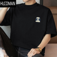 HLCOMAN260g美式t恤男短袖Oversize上衣服宽松半袖小熊体恤