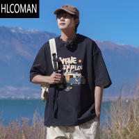 HLCOMAN卡通日系cityboy短袖t恤男夏季新款潮流潮牌宽松半袖男生上衣