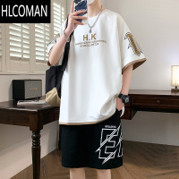 HLCOMAN13青少年短袖t恤男孩12-15岁初高中学生帅气夏装14大童男装一套装