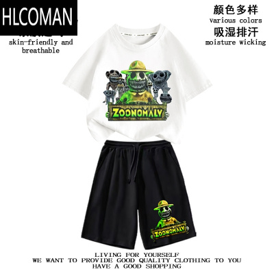 HLCOMAN畸形动物园衣服ZOONOMALY儿童短袖T恤透气百搭小众男女孩上衣