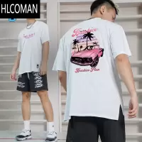 HLCOMANbkcxzice美式赛车服篮球短袖投篮服宽松速干健身运动插肩袖T恤男