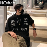 HLCOMAN280g短袖t恤男夏季2024新款美式潮牌机车服宽松大码半袖体恤