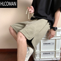HLCOMAN短裤男士夏季冰丝薄款钢印潮牌港风高街运动直筒宽松休闲五分裤子