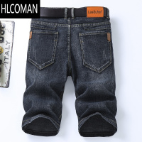 HLCOMAN夏季牛仔七分裤男宽松直筒弹力短裤五分裤透气薄款做旧7分裤