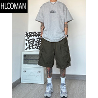 HLCOMAN日系cityboy机能工装短裤男夏季百搭宽松大码直筒裤潮牌五分裤子