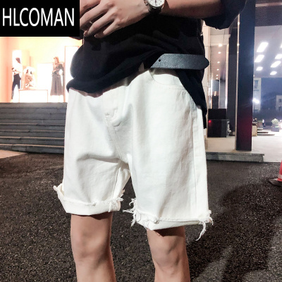 HLCOMAN牛仔短裤男夏季薄款2024新款韩版潮流宽松直筒百搭ins裤子五分裤