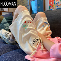 HLCOMAN涂鸦彩色短裤男夏季美式潮流运动情侣五分裤子青少年直筒休闲中裤