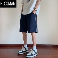 HLCOMAN藏青色短裤男女夏季薄款校服裤子深蓝色初中高中小学生校服七分裤