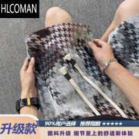 HLCOMAN千鸟格扎染短裤男夏季薄款