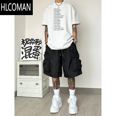 HLCOMAN日系cityboy宽松大口袋短裤男夏季美式薄款潮流机能工装五分中裤
