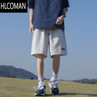 HLCOMAN@ 刺绣运动短裤男夏季日系休闲卫裤潮牌直筒宽松五分裤