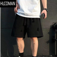 HLCOMAN夏季新款男士美式潮牌个性破洞休闲短裤宽松高品质潮流五分裤