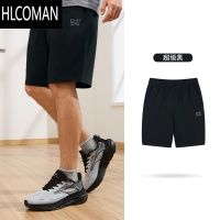 HLCOMAN361运动短裤男2024夏季直筒宽松透气针织休闲五分裤跑步裤子男裤
