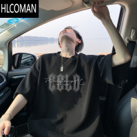 HLCOMAN美式复古300gt恤男潮牌夏季青少年短袖高街oversize半袖