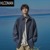 HLCOMAN@ 灯芯绒衬衫男日系潮流休闲男生工装长袖衬衣外套