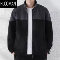 HLCOMAN摇粒绒外套男潮牌加肥加大特大码300斤抓绒衣休闲宽松潮卫衣