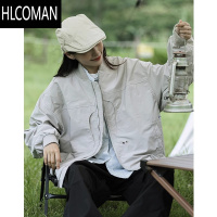 HLCOMAN新款美式复古棒球服男女潮牌hiphop高级感工装飞行员夹克外套