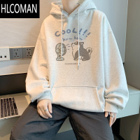 HLCOMAN情侣装卡通oversize连帽卫衣男宽松大码打底衫情侣外套潮流