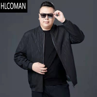 HLCOMAN加肥加大宽松男装肥佬中老年爸爸男胖子休闲夹克大码外套