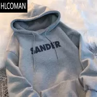 HLCOMAN连帽卫衣男新款宽松大码百搭潮牌款加绒加厚外套上衣