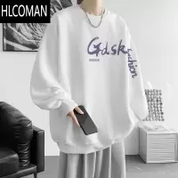 HLCOMAN600G卫衣男春季宽松圆领打底衫字母潮牌休闲外套情侣潮流