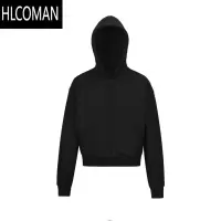 HLCOMANcleanfit外套男女同款宽松连帽落肩拉链开衫廓形短款boxy版型卫衣