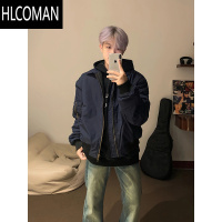 HLCOMAN美式飞行员夹克棉服男高级感vintage小众设计棒球服短款外套