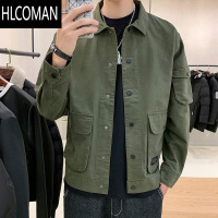 HLCOMAN男士休闲衣服外套男秋季韩版潮流工装夹克男2024新款男装秋装