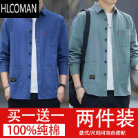 HLCOMAN[装]工装长袖衬衫男士港风休闲衬衣男装外套