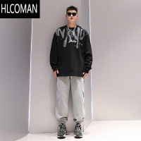 HLCOMAN有术美式高街长袖T恤男vibe风潮牌休闲百搭卫衣