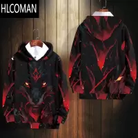 HLCOMAN2024新款卫衣男款加绒加厚外套印花ins加肥连帽衫