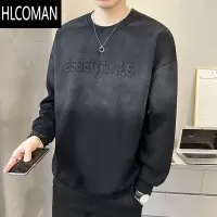 HLCOMAN卫衣男士春2024新款潮牌圆领内搭加厚加绒打底衫上衣服