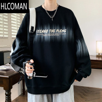 HLCOMAN男士t恤长袖秋季新款宽松百搭扎染卫衣男圆领青少年潮流帅气上衣