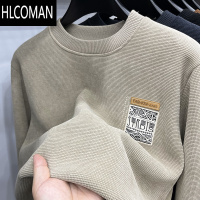 HLCOMAN新款冬装加绒卫衣男无帽内搭加厚p暖毛衣套头中青年圆领打底衫潮
