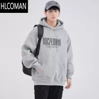 HLCOMANHomePanda连帽卫衣男款加绒加厚套头长袖印花宽松上衣潮