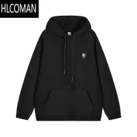 HLCOMAN粉色初秋穿搭连帽卫衣男秋季400g情侣款潮牌加绒外套