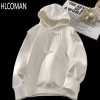 HLCOMAN连帽卫衣男2024新款加绒加厚高级感痞帅情侣宽松帽衫外套
