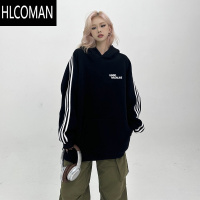 HLCOMAN美式加绒加厚oversize连帽卫衣男女同款宽松休闲运动上衣