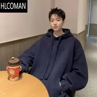 HLCOMAN特大码300斤连帽卫衣男女装美式vibe宽松休闲帽衫外套2