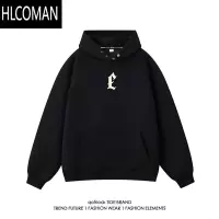 HLCOMAN440G排扣连帽卫衣男新款潮牌高街宽松百搭帽衫