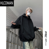 HLCOMAN500g卫衣男2024款美式复古潮牌硬挺套头连帽外套oversize