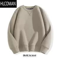 HLCOMAN卫衣男款冬季2024新款青少年圆领三角上衣加厚加绒大码外套男