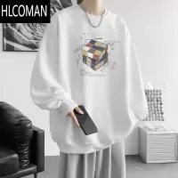 HLCOMAN600G卫衣男春季薄款宽松圆领打底衫情侣大码美式外套潮流