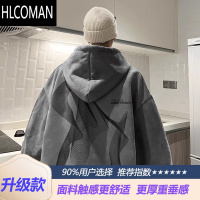 HLCOMAN400g绒连帽卫衣男美式复古vibe上衣加绒加厚休闲外套