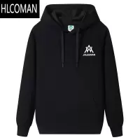 HLCOMAN新男士连帽卫衣加绒宽松休闲潮流冬款长袖套头加厚带帽衫